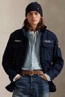 Nwt Polo Ralph Lauren Navy Blue Herringbone Military Patch Iconic Field Jacket