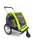 Cyclic Double 2 Seat Kids  Bike Trailer -gray green 2-in-1 Bike Trailer