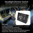 Headlight Headlamp Dimmer Switch For 1999-2002 Chevy Silverado Gmc Sierra Yukon