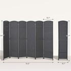 6 Panel Room Divider Freestanding Folding Privacy Screen  Gray