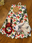   Summer Fruit   Kitchen  Dish Towels With Crochet Ring Holder  3 Pc Set 