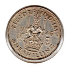 1946 Great Britain Shilling 50  Silver Coin