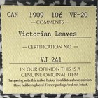1909 Canada 10 Cents Iccs Vf20 Lot ov1469 Silver  Victorian Leaves