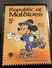 9 Maldive Islands Stamp Lot Disney Theme Mh Maldives