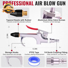 Air Blow Gun 2 Way Nozzle 1 4in Quick Fitting Compressor Cleaner Tool