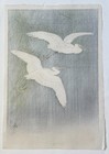 Original Japanese Woodblock Print By Ohara Koson 2 Egrets  Early Impression 1926