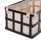 Black Rectangle Metal Storage Basket With Removable Fabric Bin Organizer