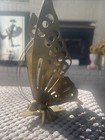 Vintage Mid-century Modern Mcm Brass Butterfly Wall Art