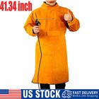 41 3in Flame-resistant Welder Leather Jacket - Heavy Duty Protection For Welding