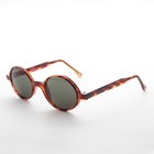 Mod Vintage Sunglasses Round Tortoise Frame And Green Lens- Ashton
