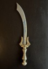 Vintage Toledo Spain Decorative Dagger Sword Ornate Gold Handle Etched Blade 10 