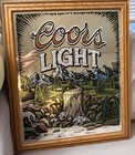 Super Rare Vintage 25  X 21  Coors Sign Light Beer Mirror Waterfall 1997