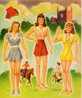 Vintage Uncut 1942 Boarding School Paper Dolls 8 Pgs Clothes  1 Top Reproduction