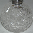 Antique Victorian English Cut Glass Perfume Scent Bottle Silver Cap 19th Century