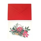 Poinsettia Holly Basket Pine Christmas Card Set 13 Cards With 12 Envelopes