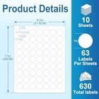 Circle Labels  1  Round Sticker Labels For Laser inkjet Printers 10 Sheets 