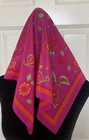 Vintage Adrienne Vittadini 100  Silk Scarf 20    Square Pink Florals Hand Rolled