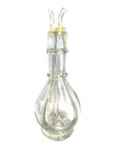 Vtg  French 4 Compartment Blown Glass Decanter 11     W  Stoppers -