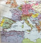 -andrees Hand Atlas Map Plate Page Mediterranean Sea Europe 1937 Vintage
