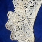 Antique Edwardian Woman Collar Hand Made Lace Crochet Off White     d   