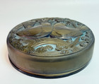 Art Deco French Pierre D avesn Smoky Glass Bonbon Candy Box Song Birds Sparrows