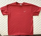 Vintage Y2k Nike T-shirt Lot  2 red Center Swoosh And Left Chest Logo Size Large