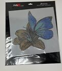 Rhinestone  flower With Butterfly  Iron On Transfer  Hot Fix