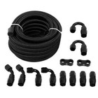 6an 8an 10an 12an Fuel Line Kit Nylon Braided Hose Fitting Kit Cpe 10 20ft Black