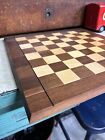 Drueke Model 61 Chess   Checkers Board Mcm 15  Double Sided Walnut And Birch