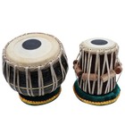 Indian Tabla Drum Set - Black Brass Bayan Tabla Drum Set - Blemish
