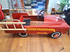 Vintage Amf Fire Fighter Unit  508 Pedal Car 1960 s All Original With Ladders  