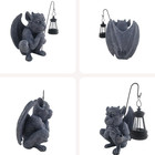 Solar Gargoyle Statues Outdoor With Light Funny Gothic Garden Decor 8 26  Winged