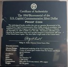 1994-s Us Capitol Proof Silver Dollar Us Mint  1 Architectural History Coin Set 