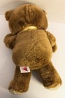 1987 Dakin Brown Teddy Bear 13  Plush Yellow Bow Vintage Stuffed Animal