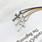 Real Stainless Steel Gold Silver Black 3 Layer Cross Pendant Pray Chain Necklace