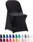 Stretch Spandex Chair Cover Black Wedding Banquet Party 12pcs