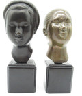 2-vintage Thanh Le Vietnamese Artist Bronze Bust Of Asian Vietnamese Women    7 