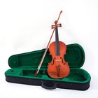4 4 Full Size Acoustic Matt Violin Case Bow Rosin String Shoulder Rest Natural