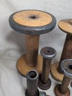 Vintage Industrial Wooden Textile Spools Bobbins Set Of 9