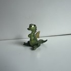 Vintage Hagen Renaker Miniature Mini Ceramic Green Mama Baby Dragon Figurine