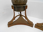 2 Vintage Brass   Copper Openwork Turkish Incense Burners With Wooden Stands