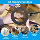 8x Magnifying Glass With Light  3 Color Modes Stepless Dimmable 8-diopter Rea   