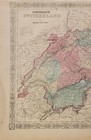 Antique Original 1865 Johnson   s Atlas Map Switzerland Hand Colored