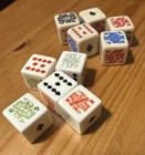 Set Lot Of 10 Vintage Poker Dice  2 Different Sets Of 5  Great Condition