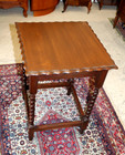 English Antique Jacobean Barley Twist Oak Side Table
