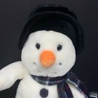 Vintage Russ Snowflake Snowman Plush 11  Stuffed Animal I Love Snow Plaid Scarf
