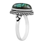 Labradorite Sterling Silver Plated Ring Size 7 5 For Women  Handmade August B   