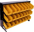 Small Parts Organizer With 24 Plastic Storage Bins - Powder-coated Steel Rack   