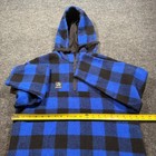 Swanndri Kids Wool Bushshirt Sz 12 Womens Xs Blue Buffalo Plaid Hooded Gorpcore