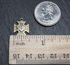 Vintage Gold Filled  Masonic Square   Compass Cross Pendant Charm Fob I336